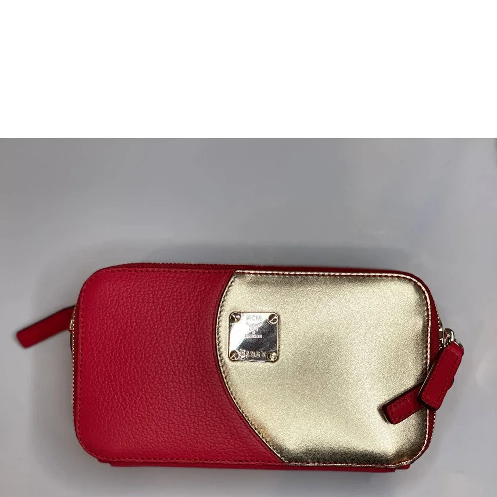 MCM Gold Red Double Zip Crossbody - Picture 4 of 11